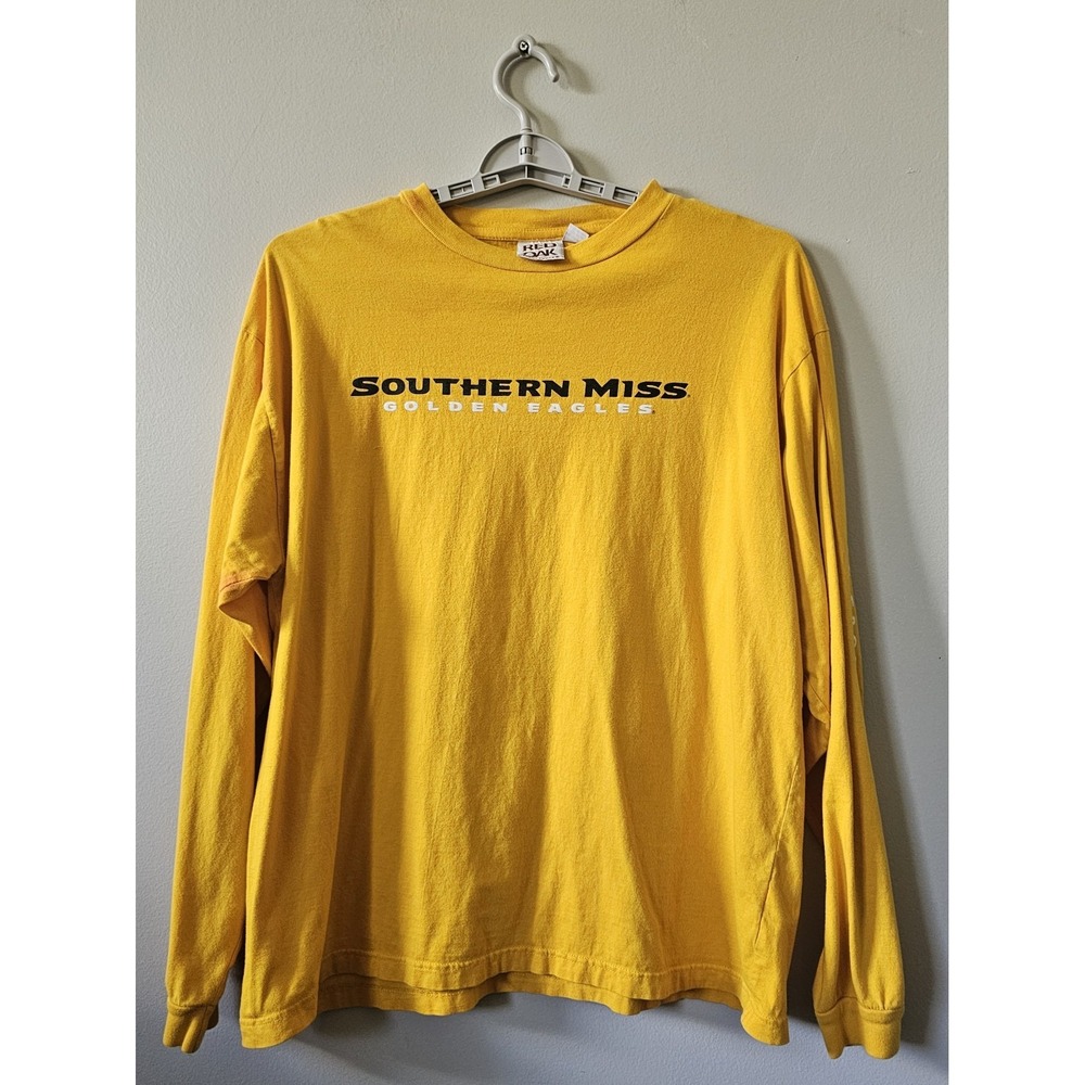 Vintage Red Oak Southern Miss Long Sleeve Shirt Men's Size Large Golden Eagles